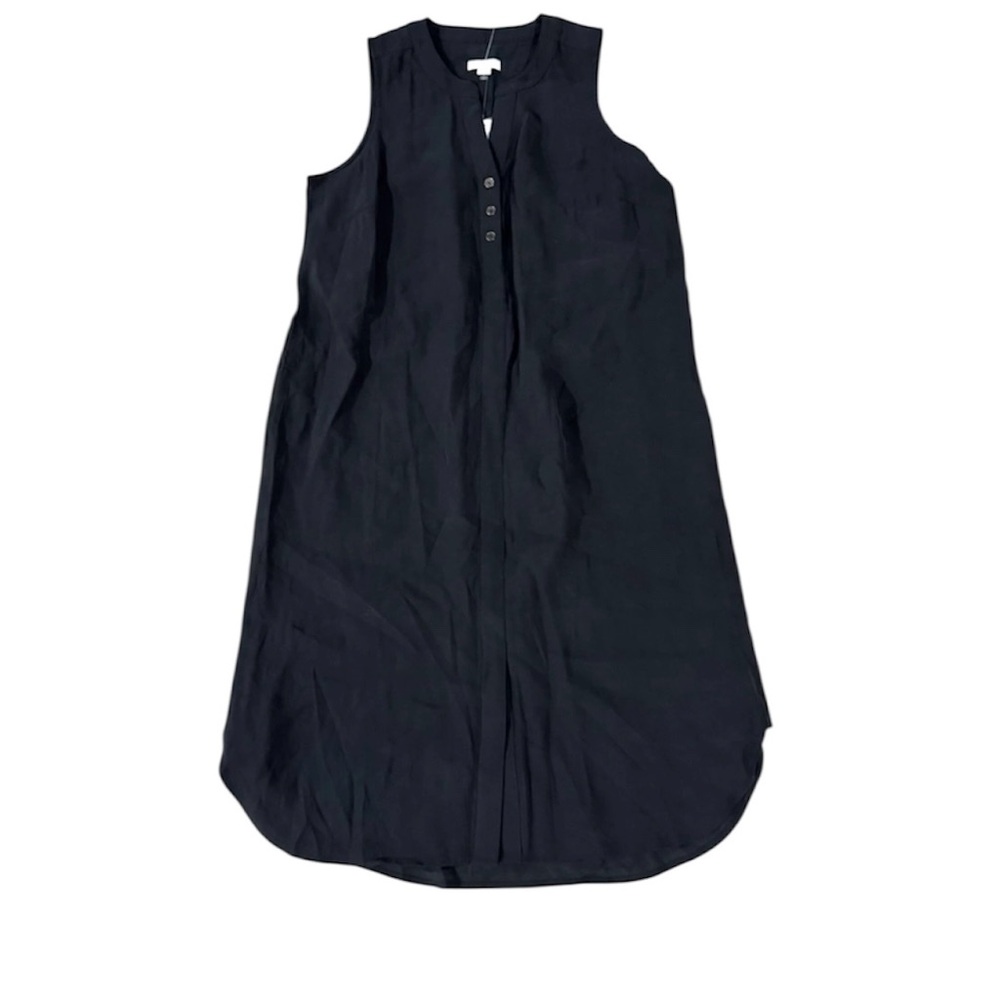 J.jill casual popover Henley button dress in black size large petite